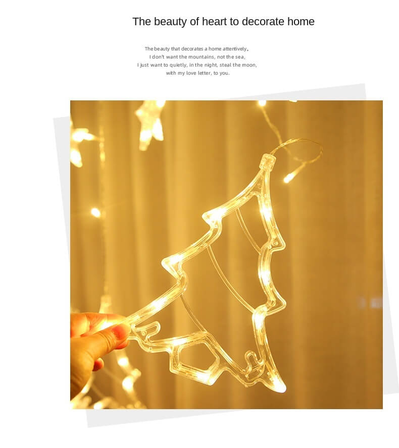 christmas curtain decoration hanging lights 6