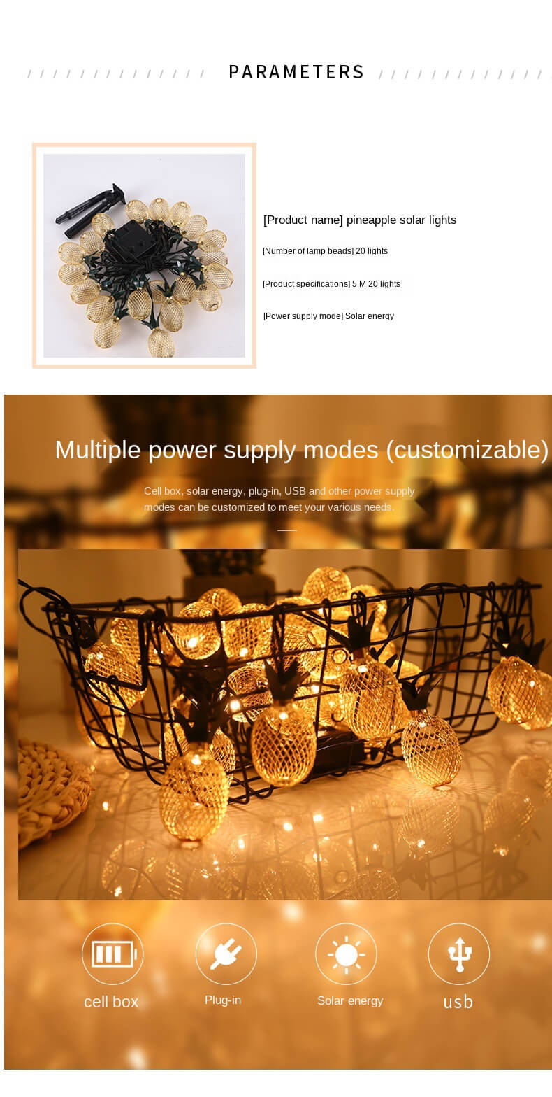 led fairy starry sky pineapple lamp 6