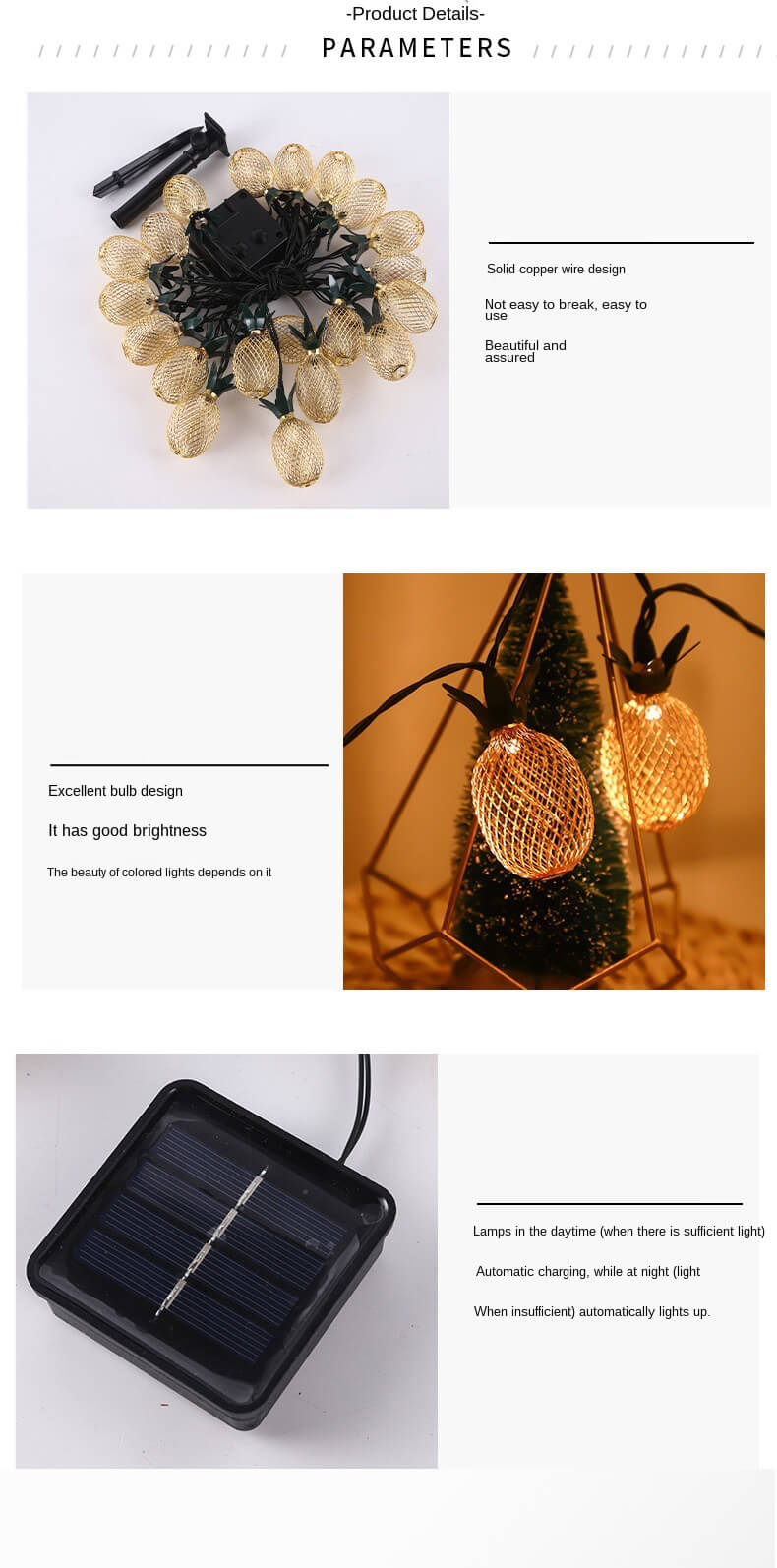 led fairy starry sky pineapple lamp 8