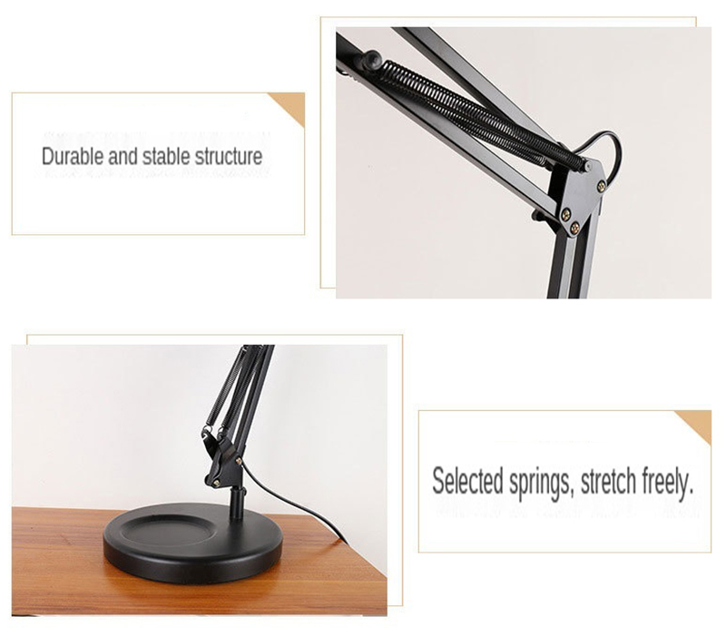 led long arm usb port charging desk lamp 7