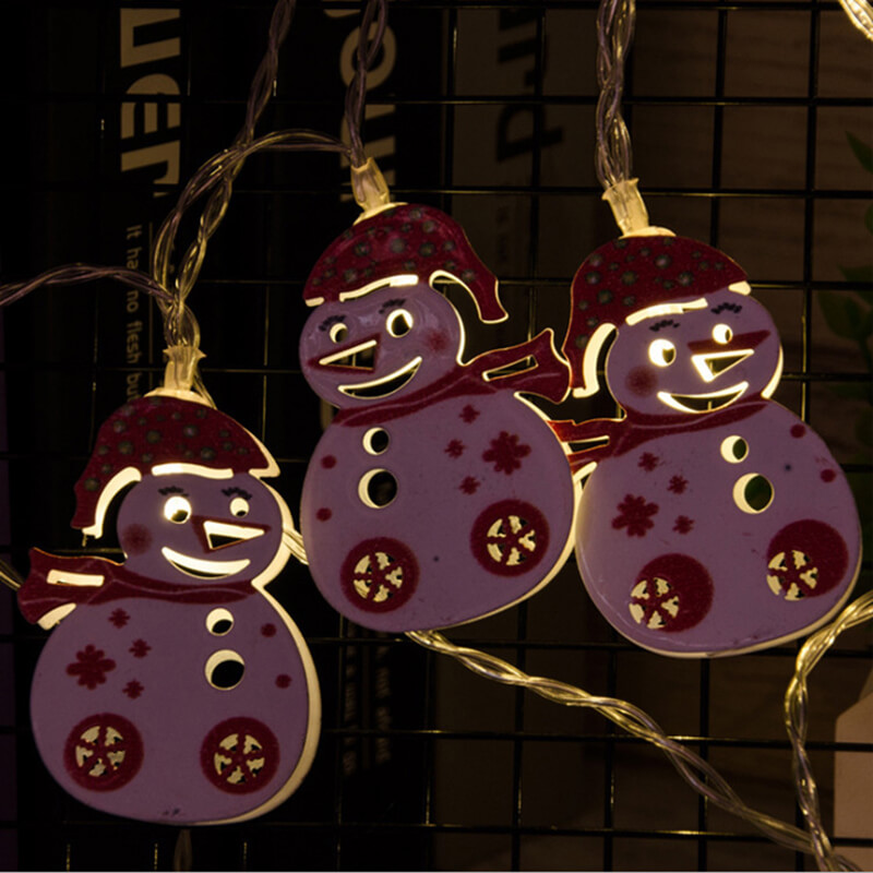 MDLP0003-Led Metal Christmas Snowman Decorative Light Strings