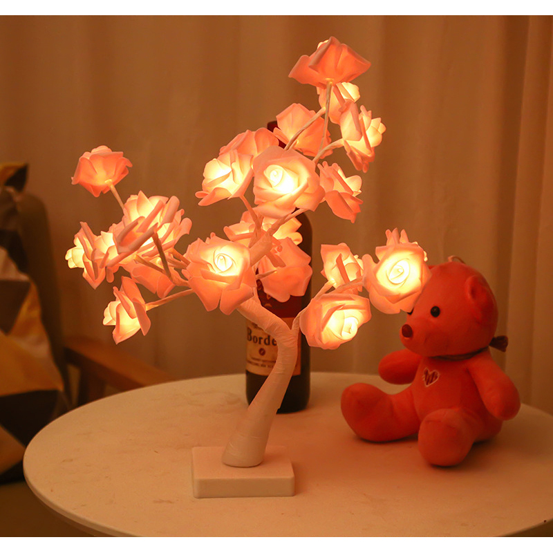 MDOL1009-Led Rose Decorated Tree Lamp