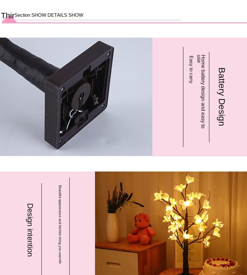 led rose tree usb decorative night light 7