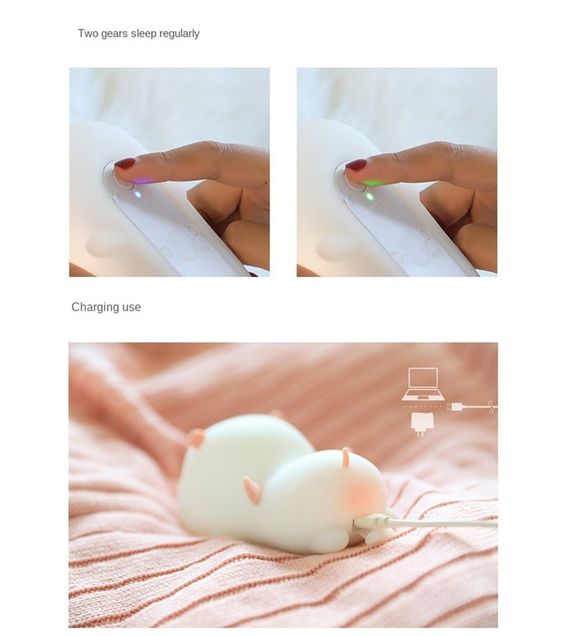 led silica gel pig night light 2