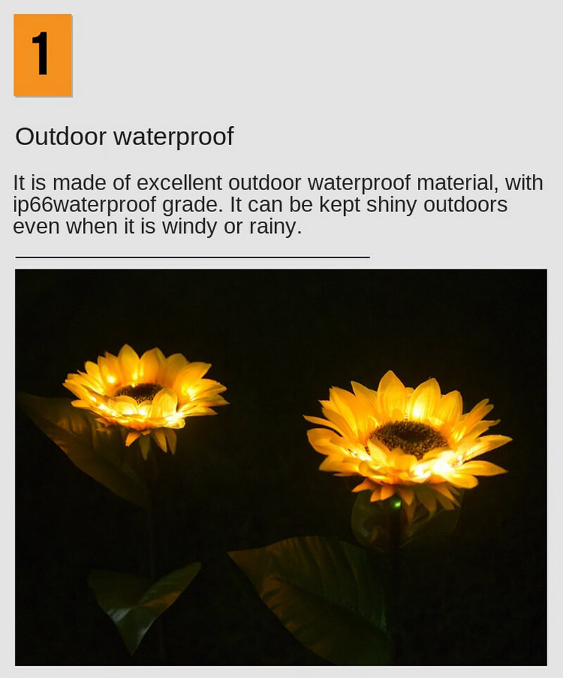 led solar sunflower festival outdoor lights 6