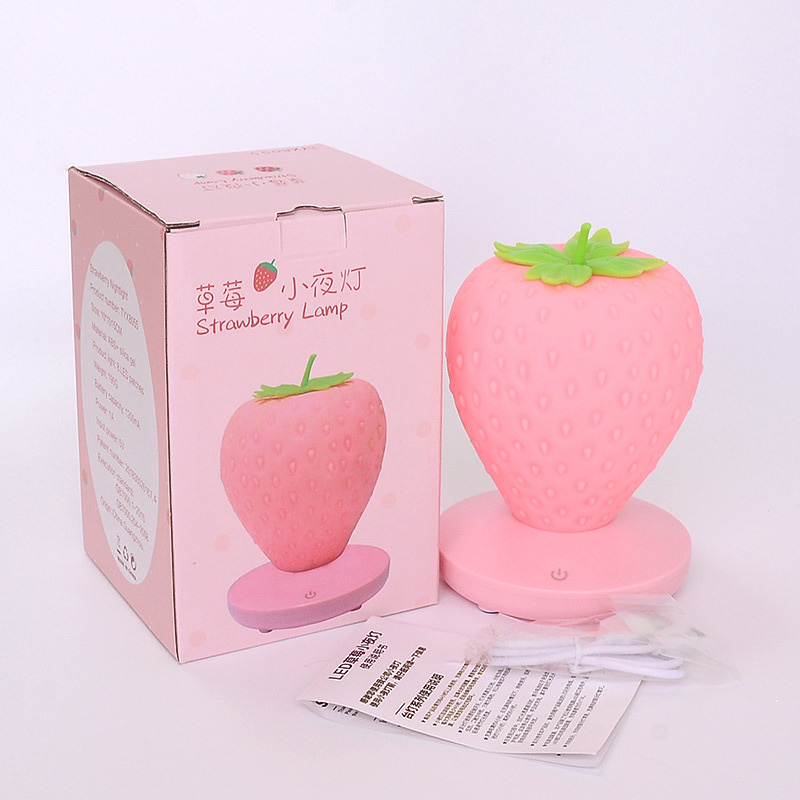 usb strawberry silicone night light 8