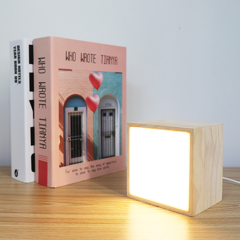 wooden craft eye protective night light 7